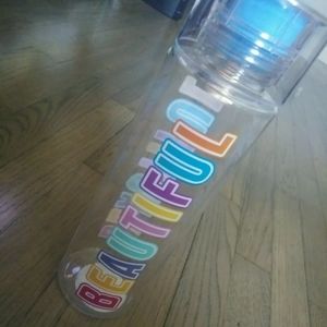 Clear Colorful "Beautiful" Water Bottle 24.5 Oz